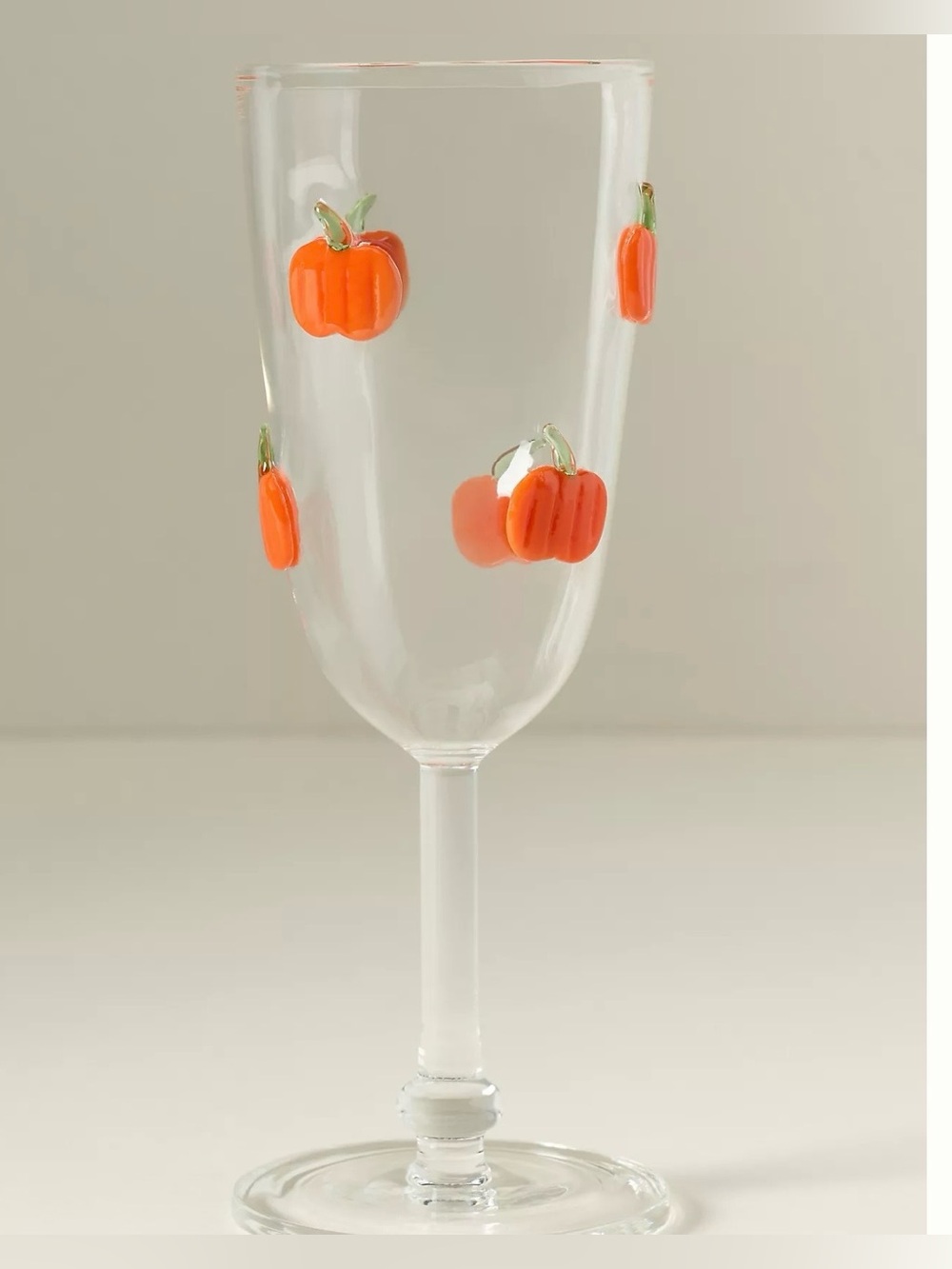Anthropologie Icon Halloween Pumpkin Flute Glass NWT